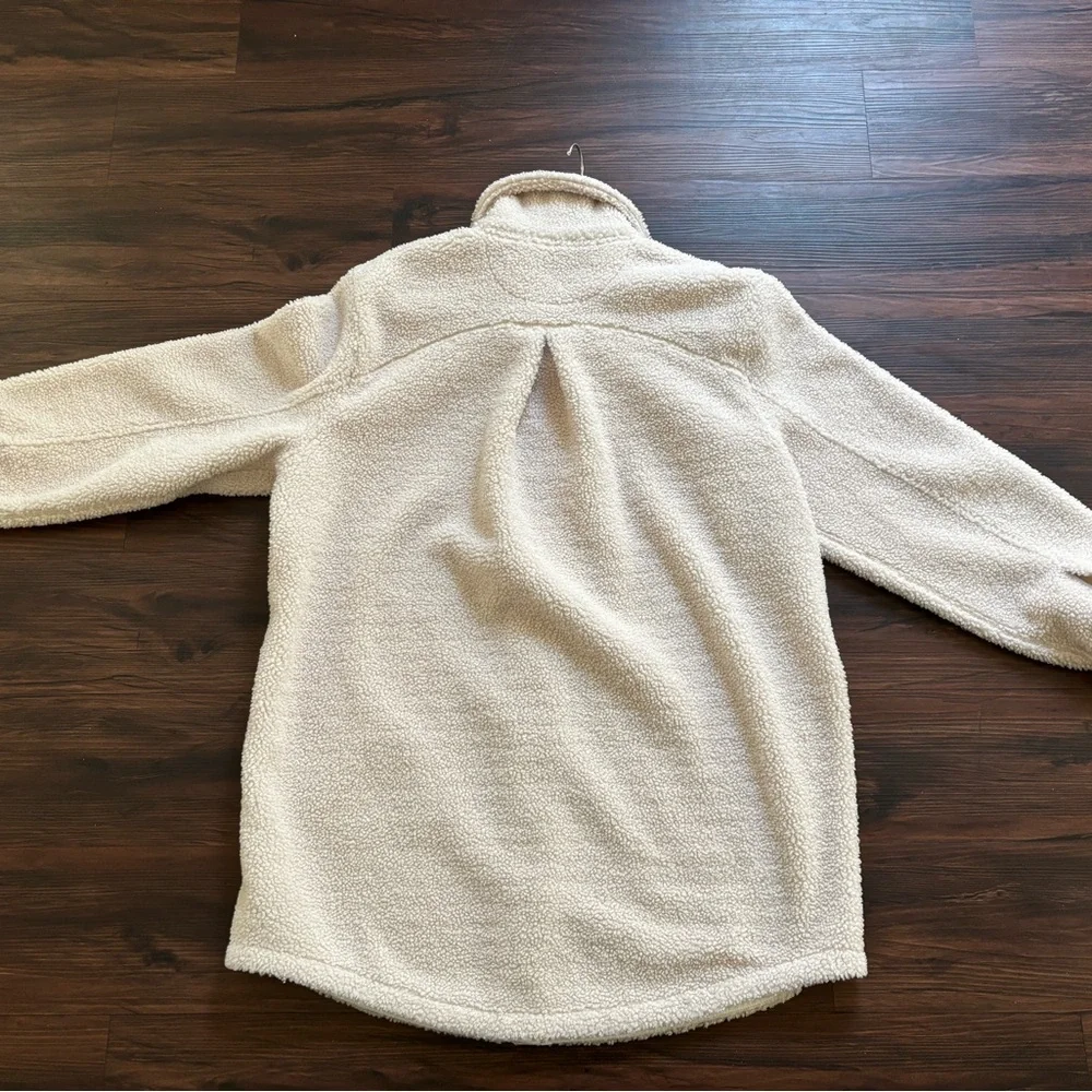 SPANX Jackets & Coats Luxe Fleece Shirt Ecru Off White. size XL - Picture 7 of 10